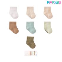 Kit 7 Pares Meia Lisa Semaninha Bebê Pimpolho Prematuro RN Neutra