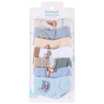 Kit 7 pares meia semaninha bebê menino Pimpolho Tamanho 00-15 cano alto Kit 7 pares meia semaninha bebê menino Pimpolho Tamanho 00-15 cano alto
