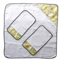 KIT 7 Pc - Enxoval Bebê 1 Banho 4 Boca 2 Ombro 100%Algodão