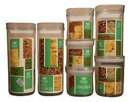 Kit 7 Pç Pote Hermético Para Mantimentos De Cozinha Kit 7 Pç Pote Hermético Para Mantimentos De Cozinha