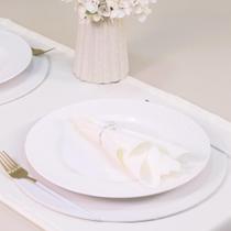 Kit 7 Pçs 2 Lugares Mesa Posta Completo (Caminho,Capa Sousplat,Base,Guardanapo,Anel) Basic Cristalino Palha Kit 7 Pçs 2 Lugares Mesa Posta Completo (Caminho,Capa Sousplat,Base,Guardanapo,Anel) Basic Cristalino Palha