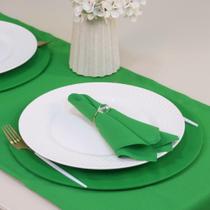 Kit 7 Pçs 2 Lugares Mesa Posta Completo (Caminho,Capa Sousplat,Base,Guardanapo,Anel) Basic Cristalino Verde