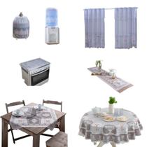 Kit 7 Pçs Jogo de Cozinha Completo Rendada Toalha Redonda Kit 7 Pçs Jogo de Cozinha Completo Rendada Toalha Redonda