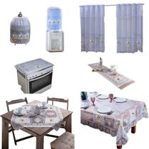 Kit 7 Pçs Jogo de Cozinha Rendada Toalha de Mesa Retangular Kit 7 Pçs Jogo de Cozinha Rendada Toalha de Mesa Retangular
