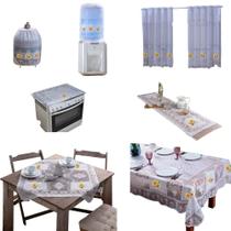 Kit 7 Pçs Jogo de Cozinha Rendada Toalha de Mesa Retangular Kit 7 Pçs Jogo de Cozinha Rendada Toalha de Mesa Retangular