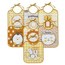 Kit 7 peças babador estampadinho para bebê neutro