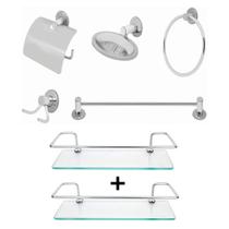 Kit 7 peças De Inox Para Banheiro - Conjunto acessorios para Banheiro