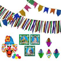 Kit 7 Peças Festa Junina Arraiá Bandeirinhas Fitas Bocão Kit 7 Peças Festa Junina Arraiá Bandeirinhas Fitas Bocão