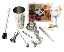Kit 7 Peças Gin Coqueteleira Caipirinha Barman Bartender Profissional