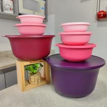Kit 7 Peças Tupperware Aloha Rosa e Roxo - Armazenamento Kit 7 Peças Tupperware Aloha Rosa e Roxo - Armazenamento