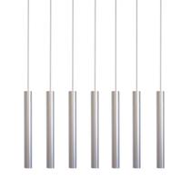 Kit 7 Pendente Luminária Tubo Alumínio Escovado 30 Cm - AZ Casa Decor