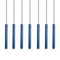 Kit 7 Pendente Luminária Tubo Azul 30 Cm