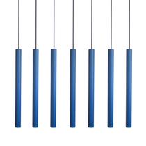 Kit 7 Pendente Luminária Tubo Azul 50 Cm