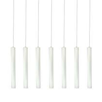 Kit 7 Pendente Luminária Tubo Branco 30 Cm