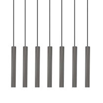 Kit 7 Pendente Luminária Tubo Cinza 30 Cm