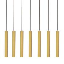 Kit 7 Pendente Luminária Tubo Dourado Fosco 30 Cm