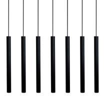 Kit 7 Pendente Luminária Tubo Preto 50 Cm