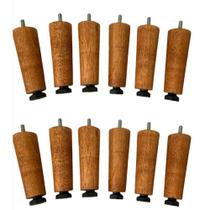 Kit 7 Pés para Cama Box 12 cm com Regulagem - Cor Mel