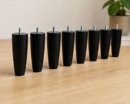 Kit 7 Pes Para Cama box cônicos na Cor Preto com 12 cm de altura