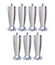 Kit 7 Pés Para Cama Box ou Baú Casal Rubi Cromado 12cm alt Kit 7 Pés Para Cama Box ou Baú Casal Rubi Cromado 12cm alt