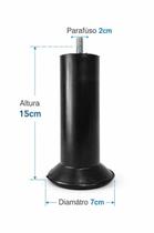 Kit 7 pés Polietileno para cama box Casal 13cm Altura preto Kit 7 pés Polietileno para cama box Casal 13cm Altura preto