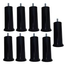 Kit 7 pés Polietileno para cama box Casal 13cm Altura preto