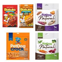 Kit 7 Petiscos Super Premium Batuta E Petdog Para Cães