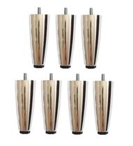 Kit 7 Pezinhos Cama Box ou Baú Juvene Cromado 12cm pés Com Regulagem