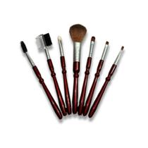 Kit 7 Pincéis Maquiagem Profissional Cerdas Macias para Olhos e Rosto Completo