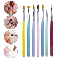 Kit 7 Pincéis Unhas Nail Art Ponta Fina Leque Língua de Gato Manicure Nail Designer Unhas Decoradas Kit 7 Pincéis Unhas Nail Art Ponta Fina Leque Língua de Gato Manicure Nail Designer Unhas Decoradas