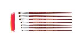 Kit 7 pincel chato reto 421 artista orelha de boi 0 - 12 condor