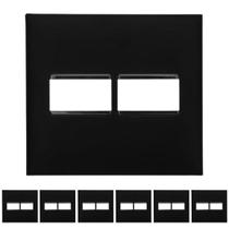 Kit 7 Placa 4x4 2 Módulos Preta 618511PT Legrand PialPlus+