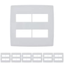 Kit 7 Placa 4x4 4 Módulo Distanciados PialPlus Branco