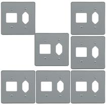 Kit 7 Placa 4x4 Cinza Pial 54392 Tomada + 2 Interruptor