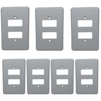 Kit 7 Placa Espelho 4x2 2 Posto Silentoque 8506 Cor Cinza