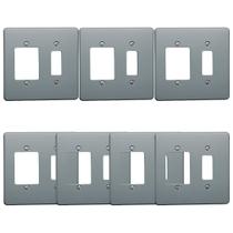 Kit 7 Placa Espelho 4x4 Cinza Tecla tripla + 1 tecla Pial