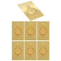 Kit 7 placa piso unha 4x2 latão escovado para uma tomada universal stamplac