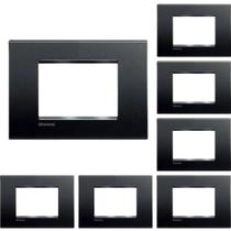 Kit 7 Placa Quadrada 4x2 Bticino 3 Módulos Pial Lna4803ar