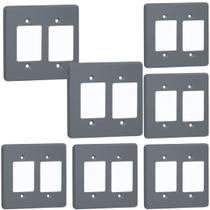 Kit 7 Placas Cinza 4x4 Para 6 Interruptores Pial 8533