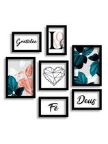 Kit 7 Placas Quadros Decorativos para sua Casa Love Gratidão 60x70 Kit 7 Placas Quadros Decorativos para sua Casa Love Gratidão 60x70