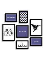 Kit 7 Placas Quadros Decorativos Quarto Sala Realizar Sonhar e Amar