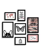 Kit 7 Placas Quadros Decorativos Sala de Estar Borboleta Free Nossos Sonhos