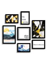 Kit 7 Placas Quadros Decorativos Sala Quarto Resiliência Calma Alma Kit 7 Placas Quadros Decorativos Sala Quarto Resiliência Calma Alma