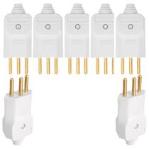 Kit 7 plugue macho 10a 2p+t 180 250v margirius branco