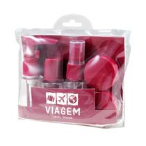 Kit 7 Porta Frascos Viagem Organizador Mala Mão Bolsa Necessaire Shampoo Creme Perfume Cuidado Pessoal