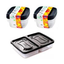 Kit 7 pote com tampa freezer microondas geladeira marmita fitness vasilha tupperware tapawer tapware - Plasútil