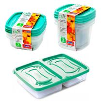 Kit 7 pote com tampa microondas freezer geladeira marmita fitness lanche queijo presunto porta frios
