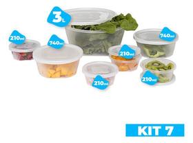 Kit 7 Pote De Plástico Alta Capacidade Resistente Bpa Free