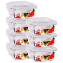 Kit 7 Pote de Vidro Hermetico Geladeira 800ML Frezeer Airfryer Kit 7 Pote de Vidro Hermetico Geladeira 800ML Frezeer Airfryer