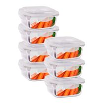 Kit 7 Pote de Vidro Tampa Hermética Quadrado 320ml Papinha Kit 7 Pote de Vidro Tampa Hermética Quadrado 320ml Papinha